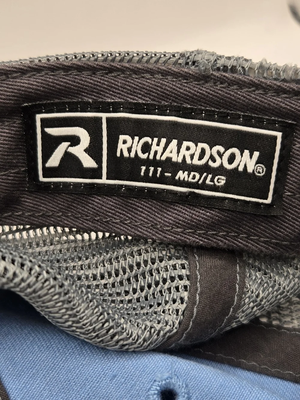 Austin Texas Richardson 111 Trucker Hat Blue Gray Mesh Snapback Patch.